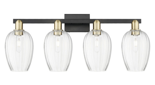 INNOVATIONS 716-4W-BAB-G457-6CL Preston 4-Light Bath Vanity Light Black Antique Brass