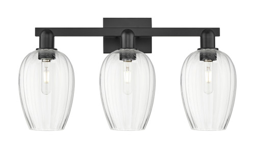 INNOVATIONS 716-3W-BK-G457-6CL Preston 3-Light Bath Vanity Light Matte Black