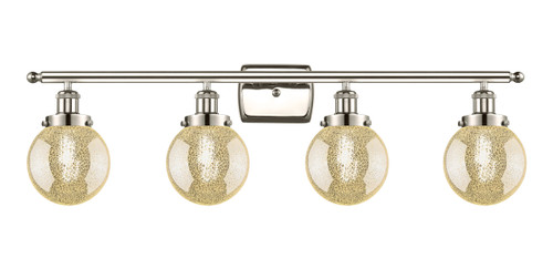 INNOVATIONS 916-4W-PN-G208-6 Beacon 4-Light Bath Vanity Light Polished Nickel