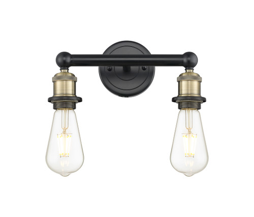 INNOVATIONS 616-2W-BAB-G128-8 Athens 2-Light Bath Vanity Light Black Antique Brass
