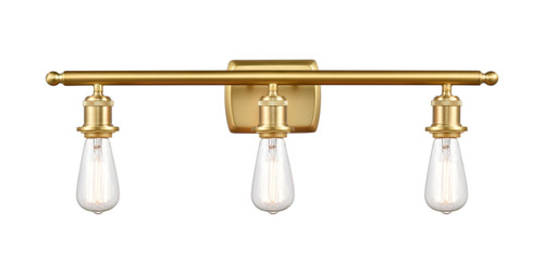 INNOVATIONS 516-3W-SG-G128-8 Athens 3-Light Bath Vanity Light Satin Gold