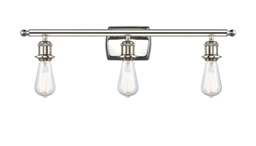 INNOVATIONS 516-3W-PN-G128-8 Athens 3-Light Bath Vanity Light Polished Nickel