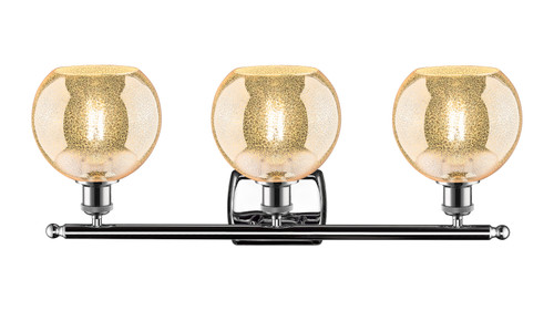 INNOVATIONS 516-3W-PC-G128-8 Athens 3-Light Bath Vanity Light Polished Chrome