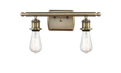 INNOVATIONS 516-2W-AB-G128-8 Athens 2-Light Bath Vanity Light Antique Brass