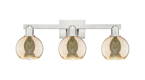 INNOVATIONS 716-3W-BK-G128-6 Athens 3-Light Bath Vanity Light Matte Black