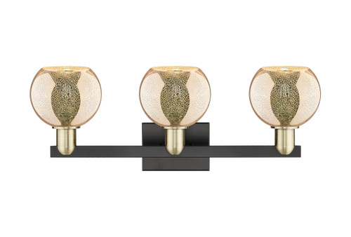 INNOVATIONS 716-3W-BAB-G128-6 Athens 3-Light Bath Vanity Light Black Antique Brass