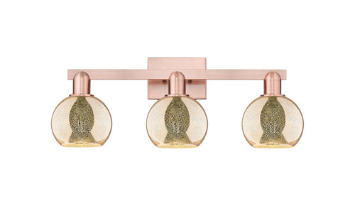 INNOVATIONS 716-3W-AC-G128-6 Athens 3-Light Bath Vanity Light Antique Copper