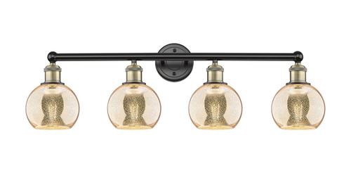 INNOVATIONS 616-4W-BAB-G128-6 Athens 4-Light Bath Vanity Light Black Antique Brass