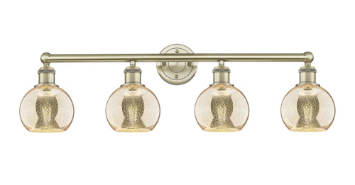 INNOVATIONS 616-4W-AB-G128-6 Athens 4-Light Bath Vanity Light Antique Brass