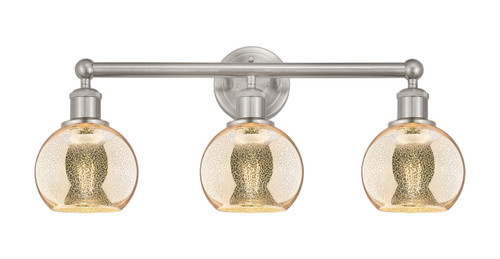 INNOVATIONS 616-3W-SN-G128-6 Athens 3-Light Bath Vanity Light Brushed Satin Nickel