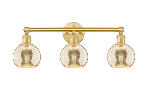 INNOVATIONS 616-3W-SG-G128-6 Athens 3-Light Bath Vanity Light Satin Gold