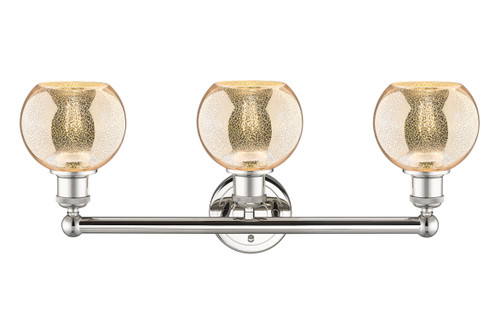 INNOVATIONS 616-3W-PN-G128-6 Athens 3-Light Bath Vanity Light Polished Nickel