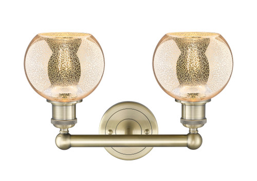 INNOVATIONS 616-2W-AB-G128-6 Athens 2-Light Bath Vanity Light Antique Brass