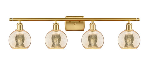 INNOVATIONS 516-4W-SG-G128-6 Athens 4-Light Bath Vanity Light Satin Gold