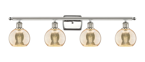 INNOVATIONS 516-4W-PN-G128-6 Athens 4-Light Bath Vanity Light Polished Nickel