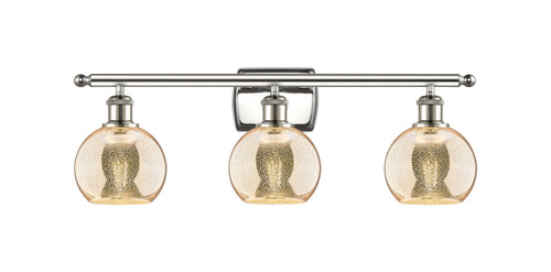 INNOVATIONS 516-3W-PN-G128-6 Athens 3-Light Bath Vanity Light Polished Nickel