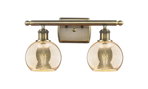 INNOVATIONS 516-2W-AB-G128-6 Athens 2-Light Bath Vanity Light Antique Brass