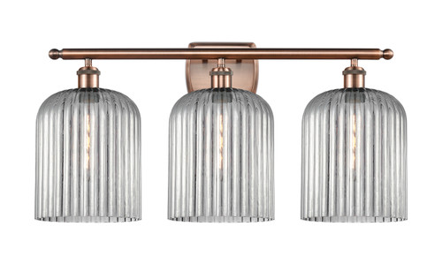INNOVATIONS 516-3W-AC-G559-8SM Bridal Veil 3-Light Bath Vanity Light Antique Copper
