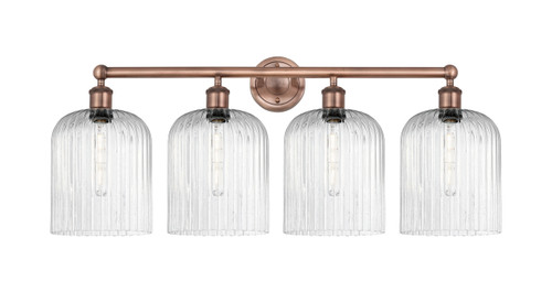 INNOVATIONS 616-4W-AC-G559-8SDY Bridal Veil 4-Light Bath Vanity Light Antique Copper