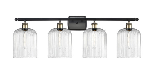 INNOVATIONS 516-4W-BAB-G559-8SDY Bridal Veil 4-Light Bath Vanity Light Black Antique Brass
