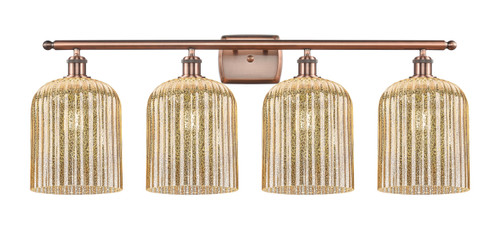 INNOVATIONS 516-4W-AC-G559-8ME Bridal Veil 4-Light Bath Vanity Light Antique Copper