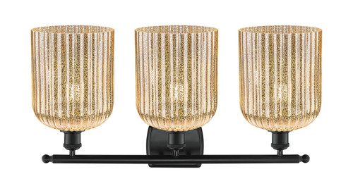 INNOVATIONS 516-3W-BK-G559-8ME Bridal Veil 3-Light Bath Vanity Light Matte Black