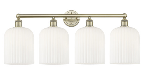 INNOVATIONS 616-4W-AB-G559-8GWH Bridal Veil 4-Light Bath Vanity Light Antique Brass