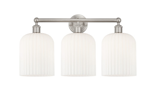 INNOVATIONS 616-3W-SN-G559-8GWH Bridal Veil 3-Light Bath Vanity Light Brushed Satin Nickel