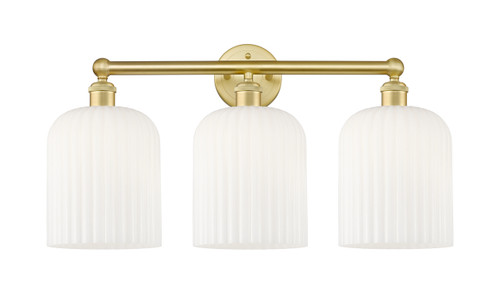 INNOVATIONS 616-3W-SG-G559-8GWH Bridal Veil 3-Light Bath Vanity Light Satin Gold