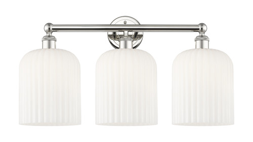 INNOVATIONS 616-3W-PN-G559-8GWH Bridal Veil 3-Light Bath Vanity Light Polished Nickel