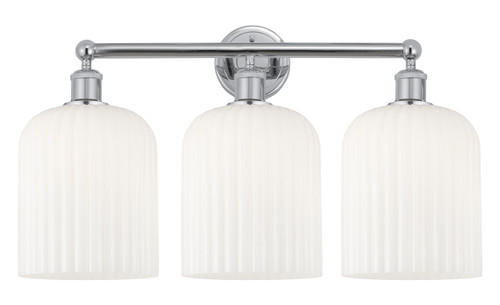 INNOVATIONS 616-3W-PC-G559-8GWH Bridal Veil 3-Light Bath Vanity Light Polished Chrome