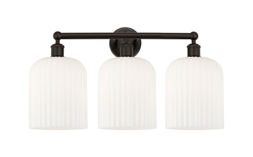 INNOVATIONS 616-3W-OB-G559-8GWH Bridal Veil 3-Light Bath Vanity Light Oil Rubbed Bronze
