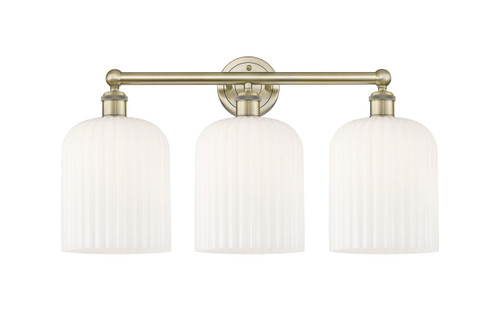 INNOVATIONS 616-3W-AB-G559-8GWH Bridal Veil 3-Light Bath Vanity Light Antique Brass