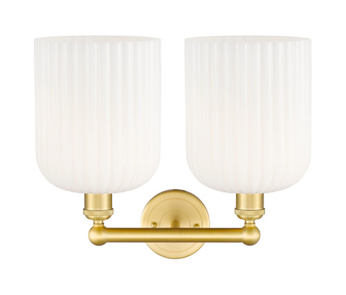 INNOVATIONS 616-2W-SG-G559-8GWH Bridal Veil 2-Light Bath Vanity Light Satin Gold