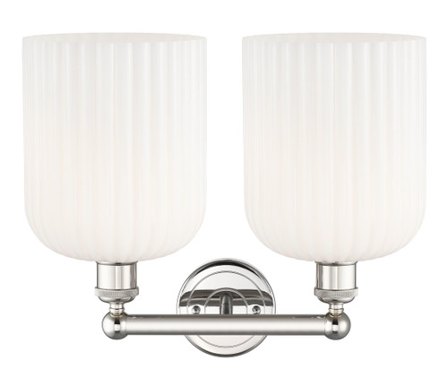 INNOVATIONS 616-2W-PN-G559-8GWH Bridal Veil 2-Light Bath Vanity Light Polished Nickel