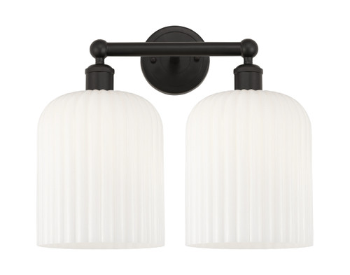 INNOVATIONS 616-2W-OB-G559-8GWH Bridal Veil 2-Light Bath Vanity Light Oil Rubbed Bronze