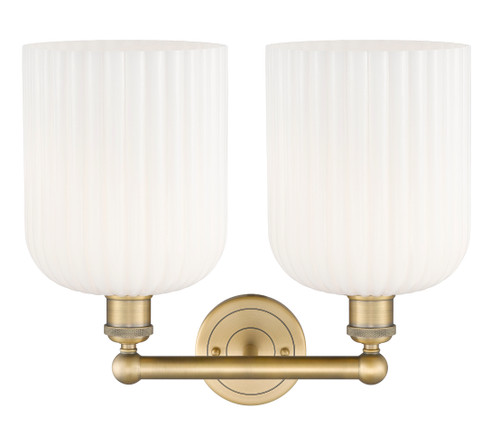 INNOVATIONS 616-2W-BB-G559-8GWH Bridal Veil 2-Light Bath Vanity Light Brushed Brass