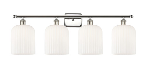 INNOVATIONS 516-4W-PN-G559-8GWH Bridal Veil 4-Light Bath Vanity Light Polished Nickel