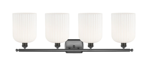 INNOVATIONS 516-4W-OB-G559-8GWH Bridal Veil 4-Light Bath Vanity Light Oil Rubbed Bronze