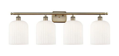 INNOVATIONS 516-4W-AB-G559-8GWH Bridal Veil 4-Light Bath Vanity Light Antique Brass