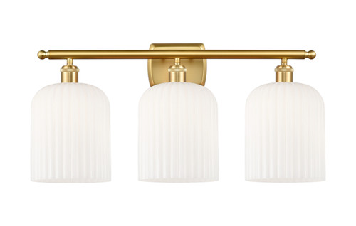 INNOVATIONS 516-3W-SG-G559-8GWH Bridal Veil 3-Light Bath Vanity Light Satin Gold