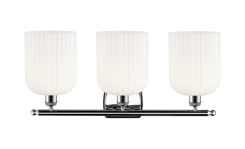 INNOVATIONS 516-3W-PC-G559-8GWH Bridal Veil 3-Light Bath Vanity Light Polished Chrome
