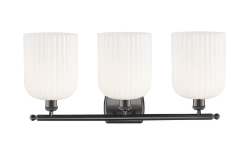 INNOVATIONS 516-3W-OB-G559-8GWH Bridal Veil 3-Light Bath Vanity Light Oil Rubbed Bronze