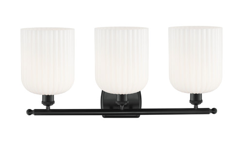 INNOVATIONS 516-3W-BK-G559-8GWH Bridal Veil 3-Light Bath Vanity Light Matte Black