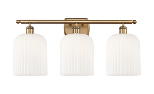 INNOVATIONS 516-3W-BB-G559-8GWH Bridal Veil 3-Light Bath Vanity Light Brushed Brass
