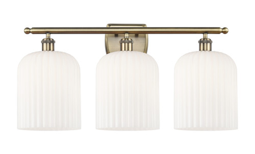 INNOVATIONS 516-3W-AB-G559-8GWH Bridal Veil 3-Light Bath Vanity Light Antique Brass