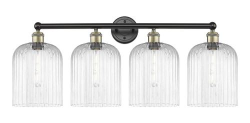 INNOVATIONS 616-4W-BAB-G559-8CL Bridal Veil 4-Light Bath Vanity Light Black Antique Brass
