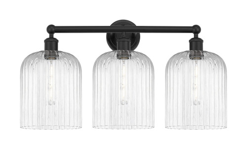 INNOVATIONS 616-3W-BK-G559-8CL Bridal Veil 3-Light Bath Vanity Light Matte Black