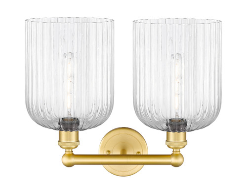 INNOVATIONS 616-2W-SG-G559-8CL Bridal Veil 2-Light Bath Vanity Light Satin Gold