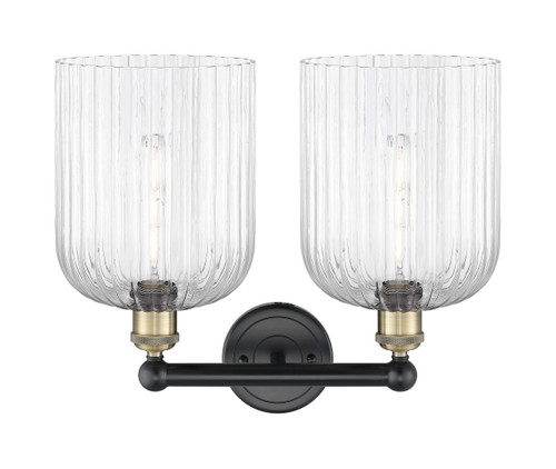 INNOVATIONS 616-2W-BAB-G559-8CL Bridal Veil 2-Light Bath Vanity Light Black Antique Brass